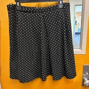 Anne Klein Black and White Polka Dot A-Line Skirt